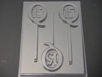 8510 Sweet 15 Q Chocolate or Hard Candy Lollipop Mold